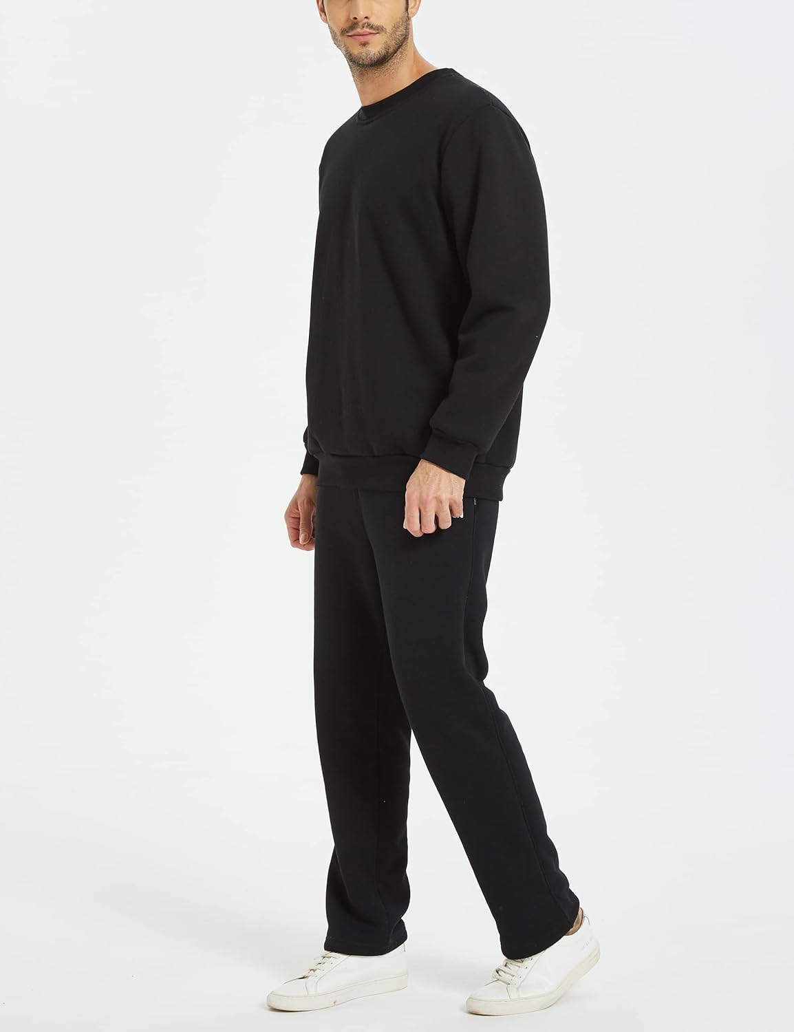 Faleave Men's Sherpa Lined Sweatshirt Fleece Crewneck Winter Thermal Thick Pullover Top - Image 8