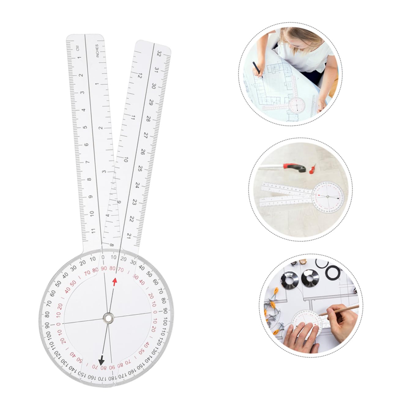 Goniomètre de Mesure 8 Pouces, Règle D'angle Rotative