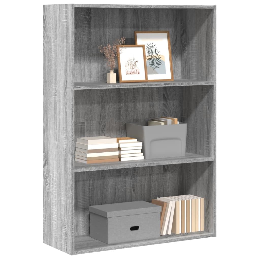 Regał na książki Sonoma szary, 80 x 30 x 114 cm, materiał drewnopochodny, regał stojący z otwartymi półkami, uniwersalny organizer Cube na książki, dekoracje, biuro, salon