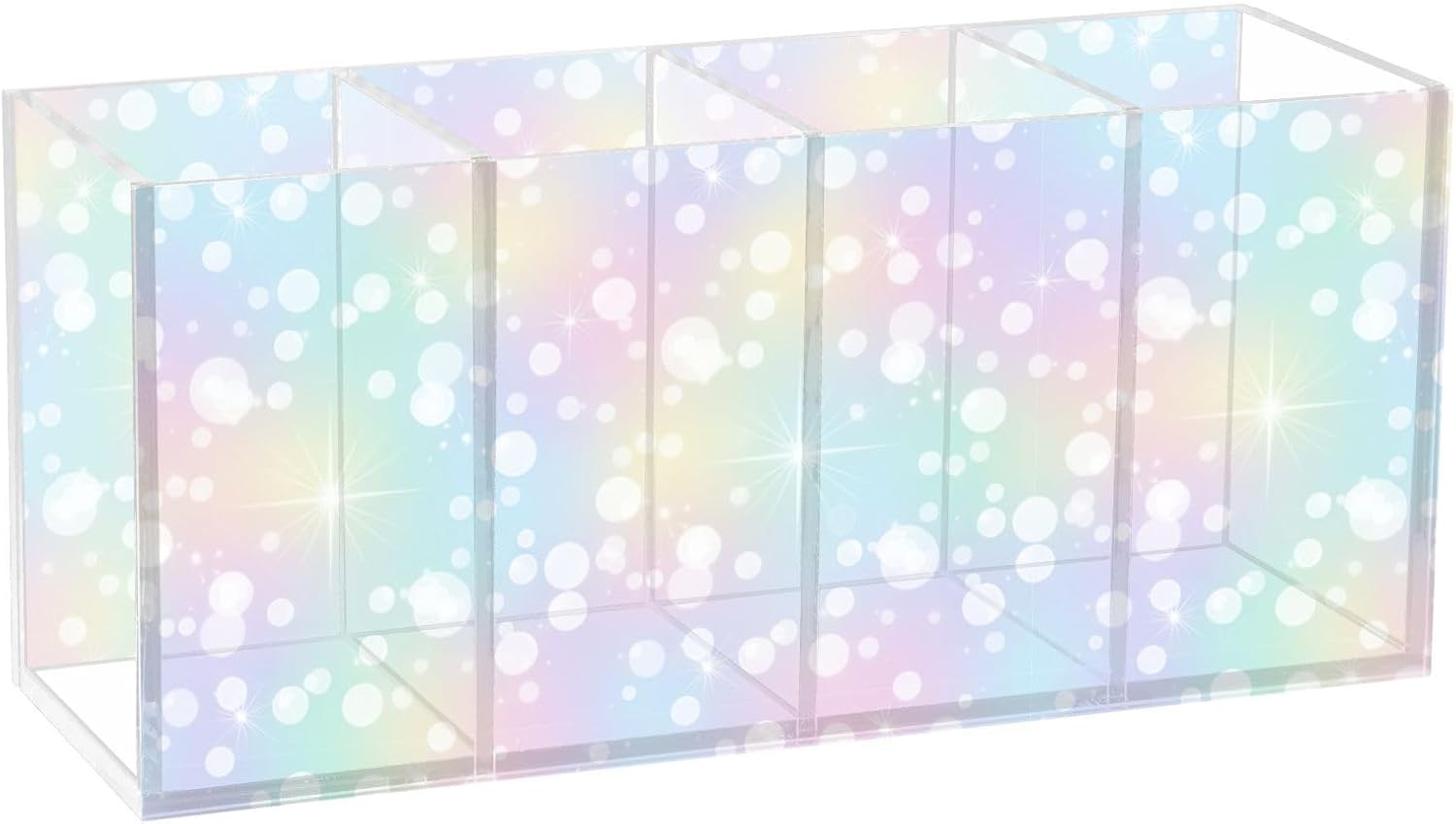 Joisal Pastel Rainbow Dots Acrylic Desk Organizer