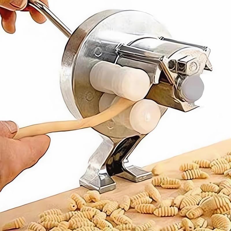 Máquina manual de pasta, prensa de pasta, máquina de makaroni, máquina de cavatelli para lasaña, ñoquis y diferentes formas y grosores