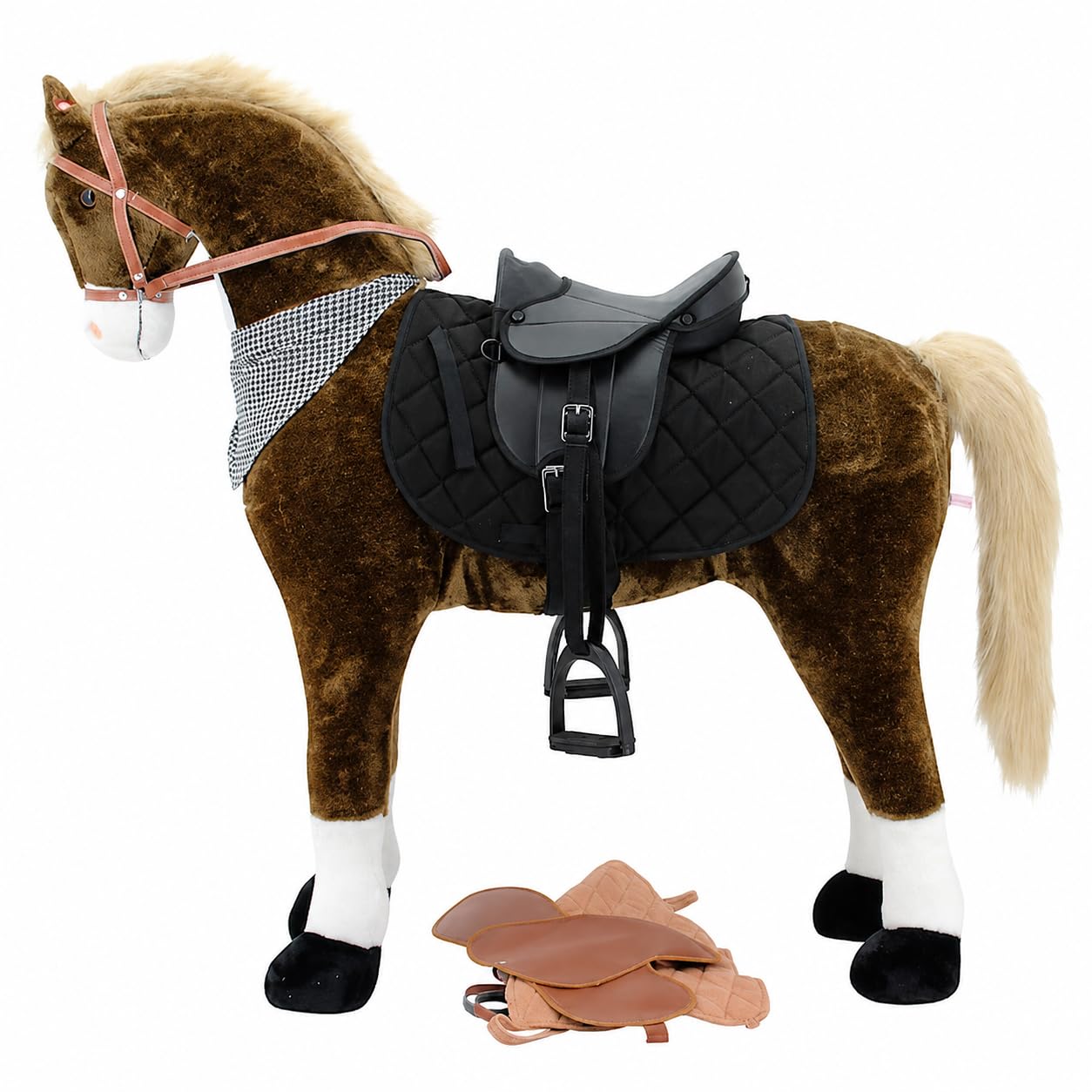 Sweety Toys 11056 Plüsch Pferd XXL Giant Riesen Stehpferd Chocolate 125 cm | robustes Pferd zum Reiten für Kinder