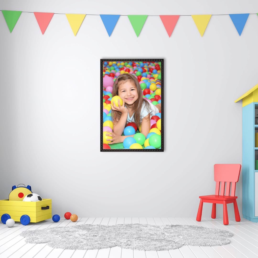 CLAMARO 'Bubble' - Marco de fotos (80 x 120 cm, hecho a mano, tablero de fibra de densidad media, con cristal acrílico, para fotos, pósteres o rompecabezas), color negro