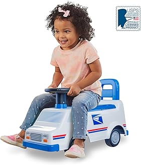 Waddle USPS Mail Truck Toddler Ride on Toys - Foot to Floor, Lights, Sounds, Interactive Toys, Includes Postal Box, 2 Envelopes, Toddler Toys, Easy Assembly, Durable Quality, Up to 44 lbs