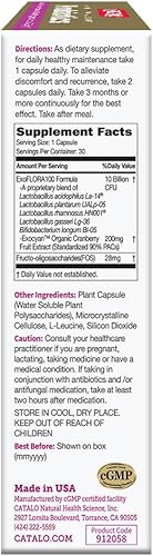 Miniatura 6 de CATALO Probióticos vaginales para mujeres con arándano  10 mil millones de UFC, Lactobacillus, prebióticos, bifidobacterias, cápsulas a base de