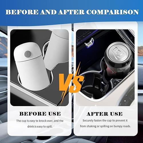 Miniatura 4 de 2 portavasos de automóvil, autoadhesivo, portátil, para fijar tazasbebidas, portavasos universales para automóvil con brazo de sujeción adaptable,