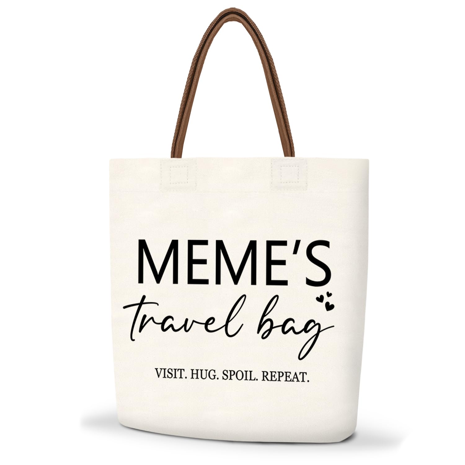 Meme's Travel Bag Canvas Tote Bags For Women, Aesthetic Tote Bag With Leather Handle, Reusable Grocery Bags for Meme Gift, Grandparents Day Mother's Day Birthday Thanksgiving Christmas Gift-16