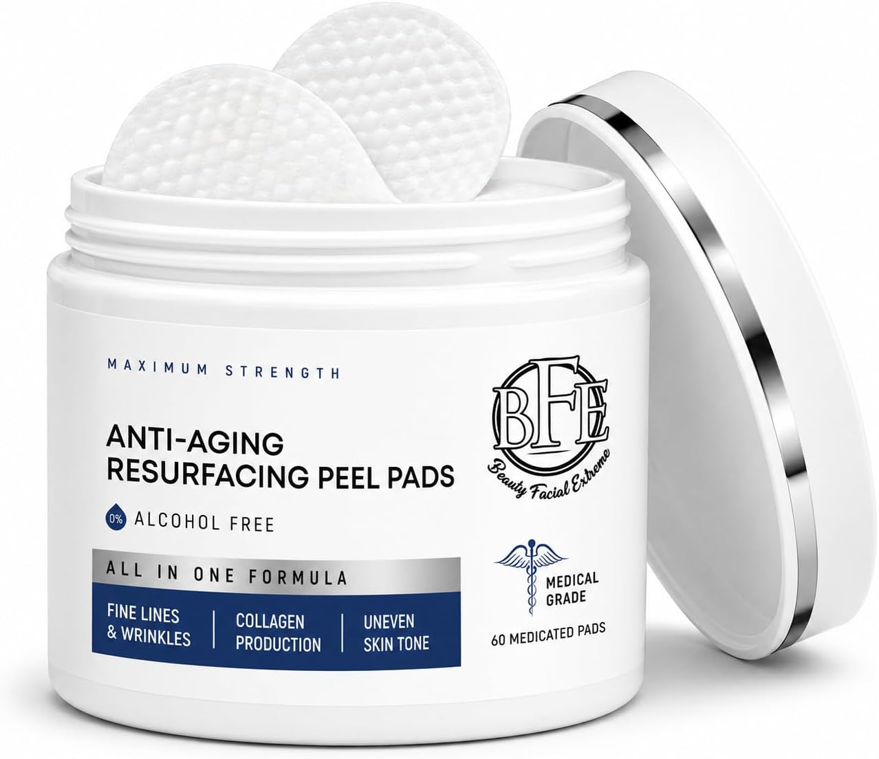 Anti Aging Daily Resurfacing Exfoliating Peel Pads Treatment- Contains Lactic, Salicylic & Glycolic Acid for Face & Body.Repairs Fine Lines, Wrinkles, Dark Spots, Pores, Acne Scars & Uneven Skin Tone.