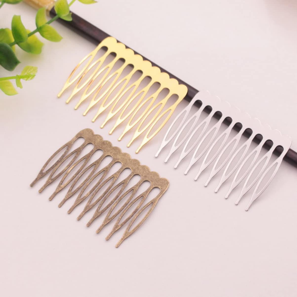 KALLORY 60pcs Hair Comb for Women Teeth Hair Clip Combs Inserted Wire for Women Girls Headdress