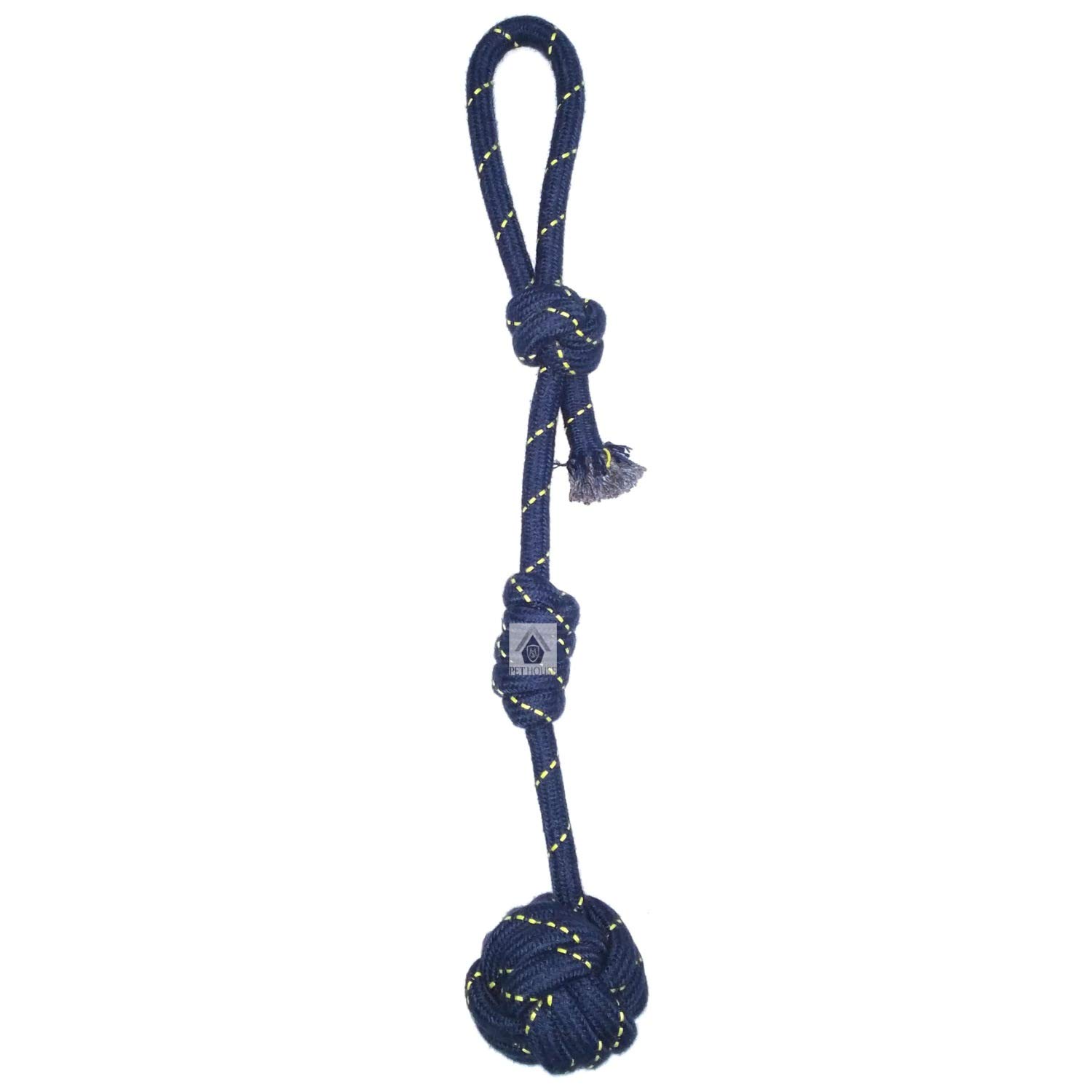 MS PET HOUSE Neelima Cotton Rope Dog Chew Toy with 2 Knots and Ball Tug - 20 Inch for Medium to Large Dogs (Blue Color) (B08WWMMVM6) Amazon Price History, Amazon Price Tracker