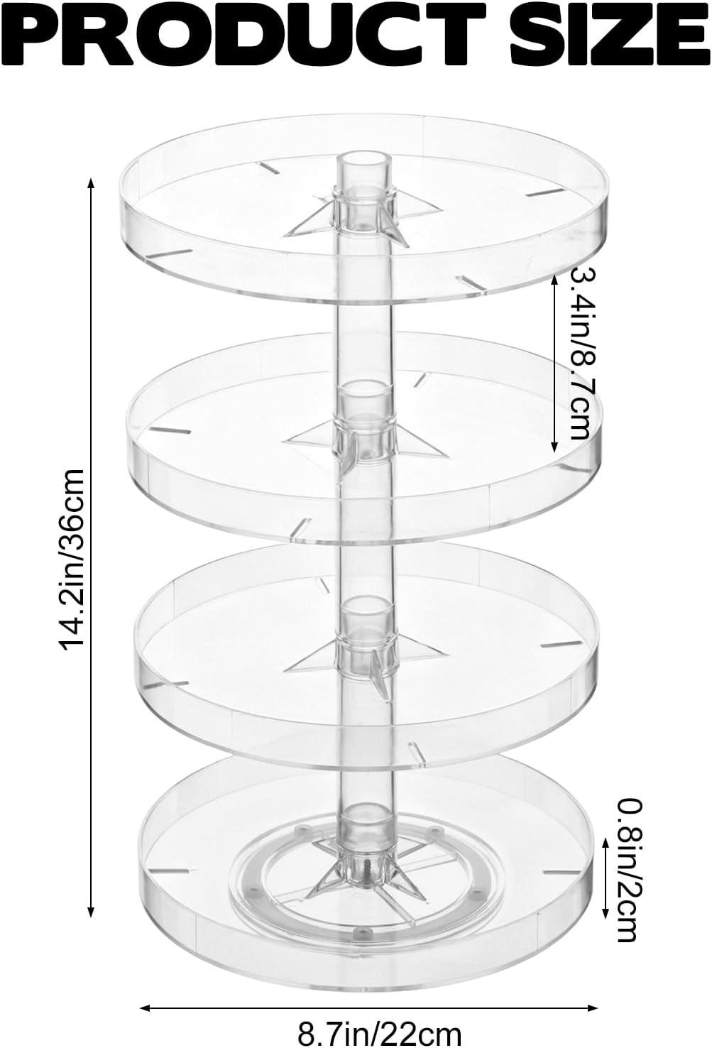 Medicine Bottle Organizer Shelf, 4-Tier Medicine Cabinet Organizer for Countertop and Bathroom, Transparent Removable Organizer for Empty Pill Bottles Medication Bottles Vitamins Bottles