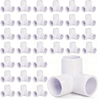 Covzoe 32 Pack 1/2 Inch 3-Way PVC Fittings - Furniture Grade Heavy Duty Elbow Connectors for DIY Shelves, Greenhouses, Garden Supports