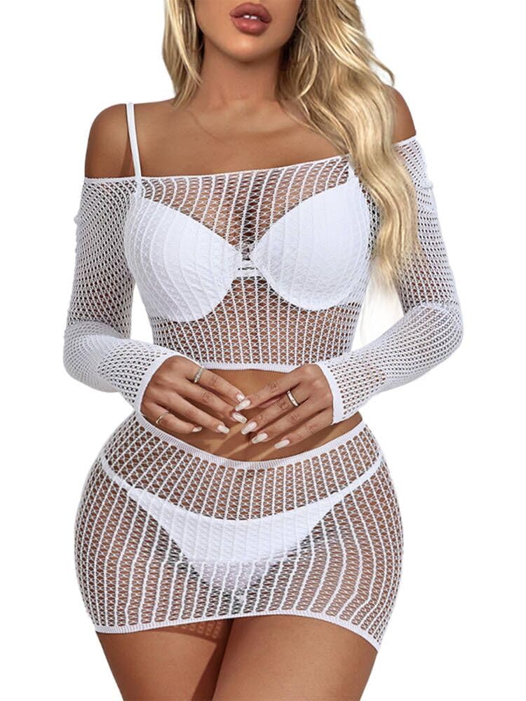 Lingerie for Women Fishnet Babydoll Chemise Sexy Nightwear Teddy Dress
