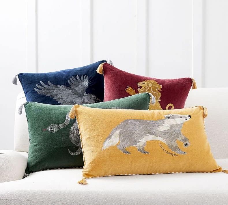 Lently Embroidered Velvet Decorative Throw Pillow Cushion Cover for Sofa Bedroom Car Kid Without Insert (16 * 24 Inch, SLYTH)