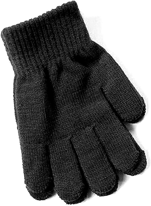 Baby Kids Warm Magic Gloves 12 Pairs Toddler Winter Gloves Boys Girls Solid Finger Gloves(2 to 6 years old)