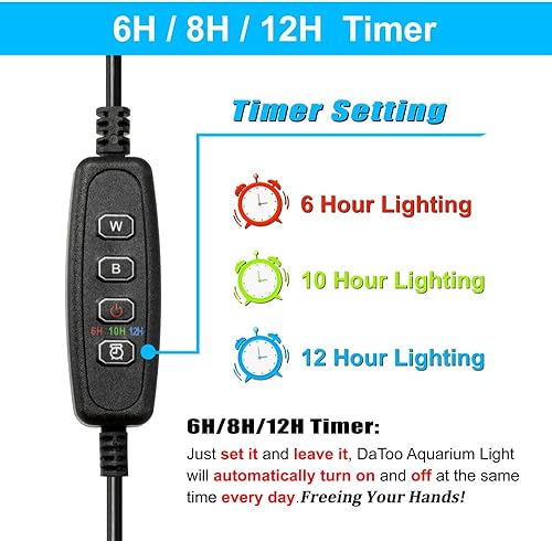 Miniatura 4 de Luz de acuario pequeña luz LED clip para pecera 1.5W con temporizador y atenuador, 1 año de garantía