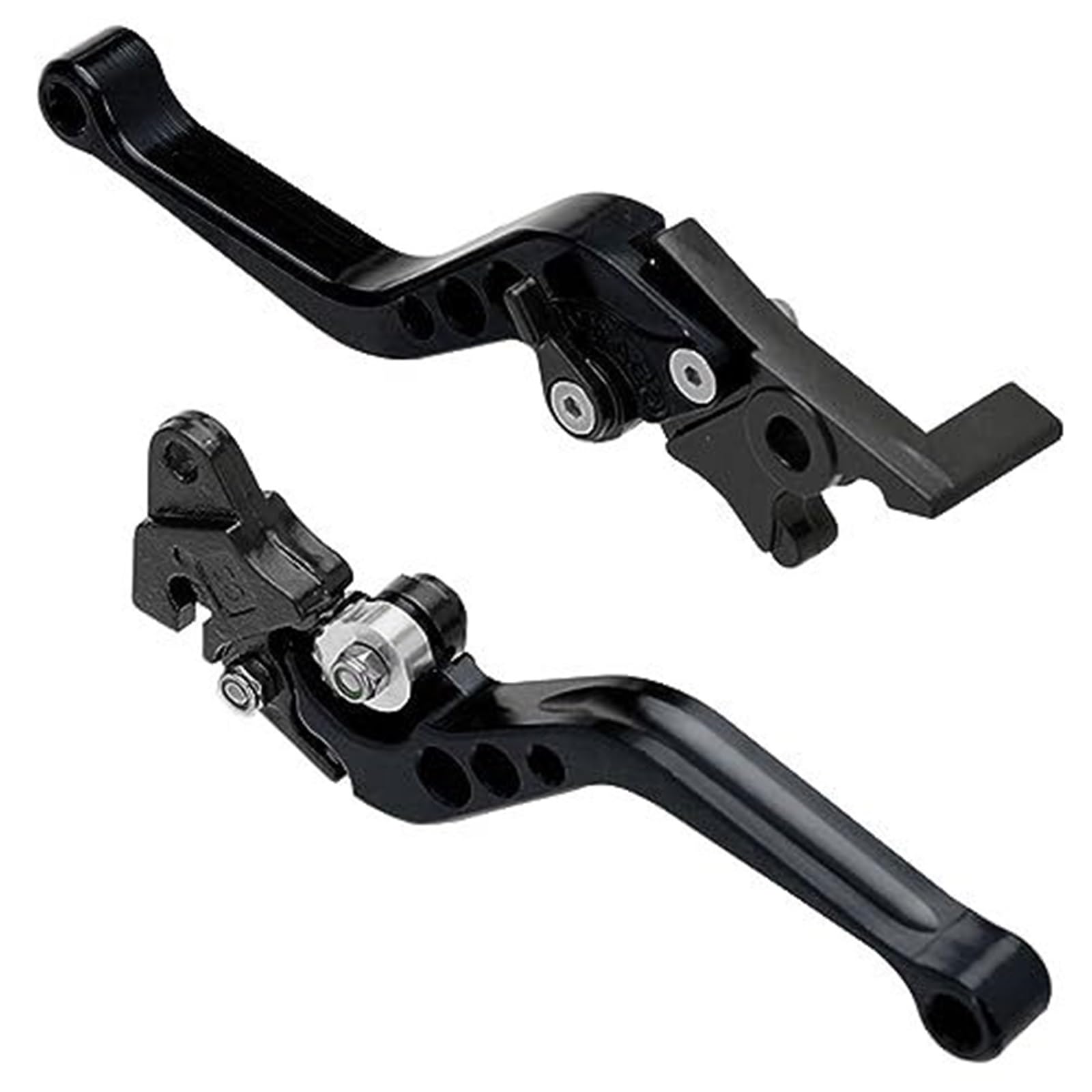 FLBZBLKASL Motorcycle Short Brake Clutch Levers 1 Pair Motorcycle Break Clutch Levers Adjustable 7/8" Motorbike Brake Handle Lever 22mm Handlebar CNC Aluminum Drum Disc Motor Scooter