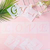 Vista 3 de Eage Plantillas de letras del alfabeto de 2 pulgadas, 68 piezas de plástico reutilizables con símbolos de letras y números, kit de plantillas