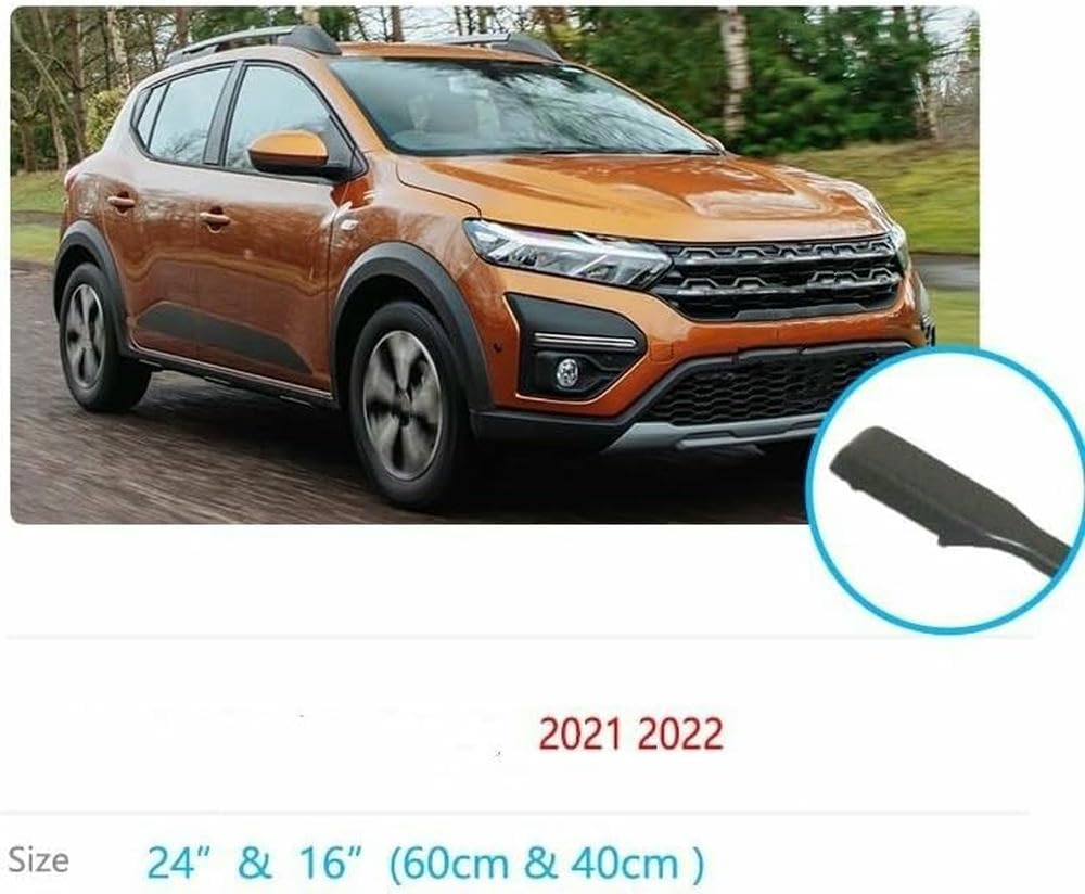QILING Tergicristallo per Auto per Dacia Sandero Stepway 2021 2022 Tergicristalli Anteriori Parabrezza Spazzola per Parabrezza (Tergicristallo Posteriore)