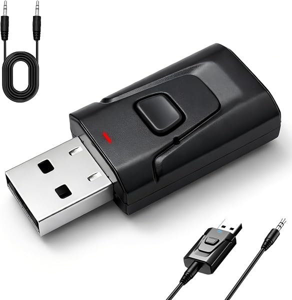 Adaptador Bluetooth USB 5.0, Transmisor Receptor 2 En 1 con Jack 3,5 Mm para TV Y Coche, Audio Sin Retardo, Plug and Play Compatible con Pc, Auriculares, Altavoces y Hi-Fi - 1