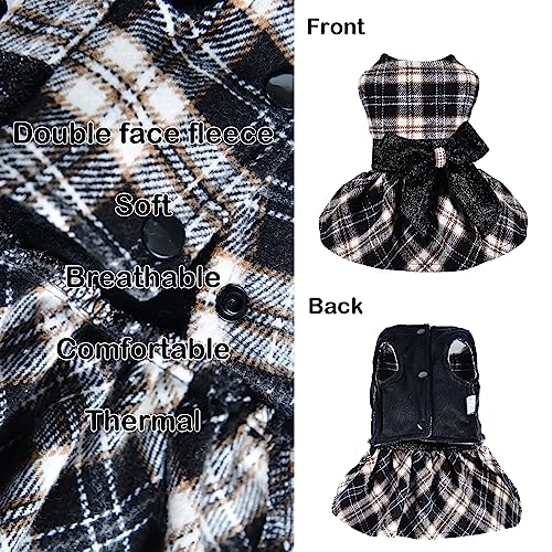 Dog Clothes For Small Dogs Girl Puppy Skirt Dogs Dress Princess Gauze Dress, Pet Clothes Holiday Festival Puppy Outfits Pet Apparel (Medium (5-8 Ib), Black Plaid) #TOP1
