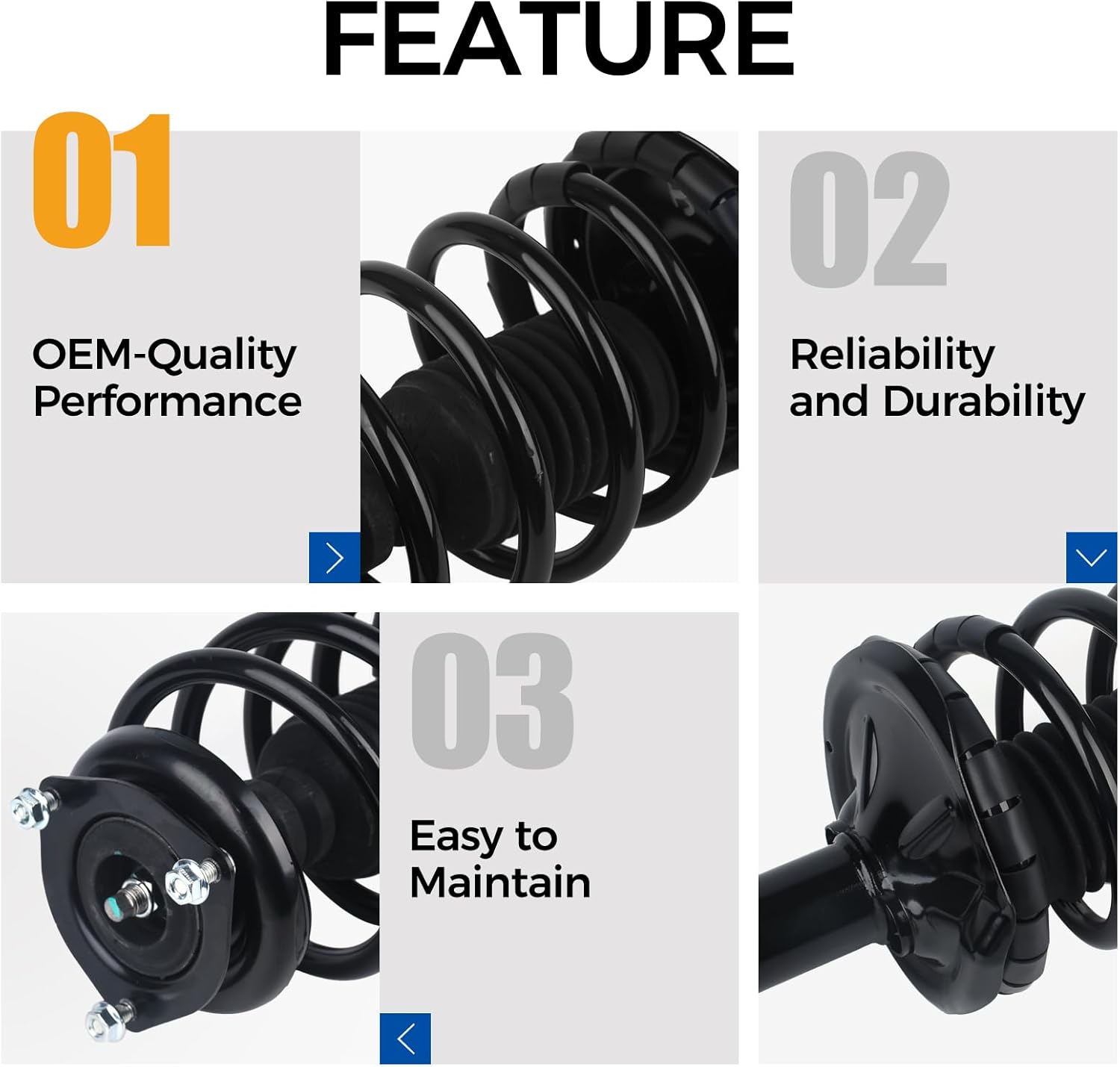 PAROD Shock Absorber Strut Fit for Nissan Sentra 2002-2006 w/Coil Spring Assembly Front 1.8L 2.5L Replace for 172106 172105 Passenger & Drive Side