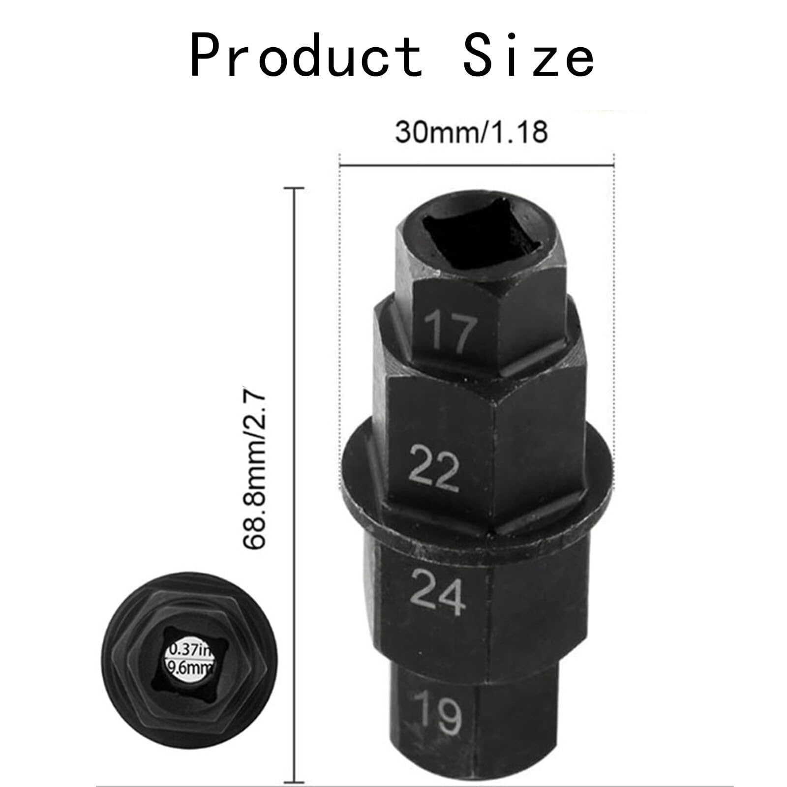 Herramienta de Eje Hexagonal para Moto, Juego 4-en-1 Llave Allen 17-24mm para Extracción Rueda - Compacto & Duradero