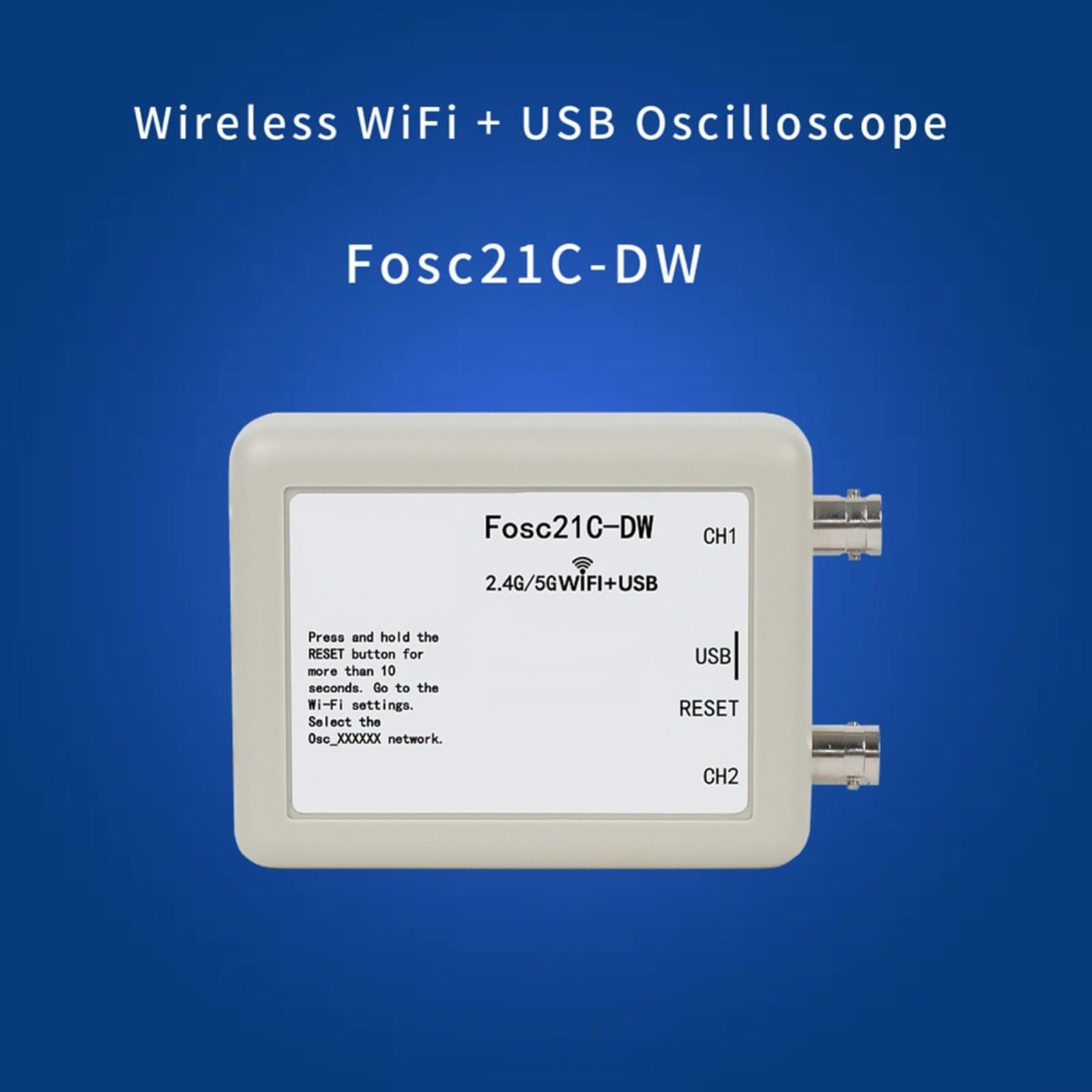 Fosc21C-DW - Osciloscopio de doble banda WiFi + USB de 2 canales, 250 KHz