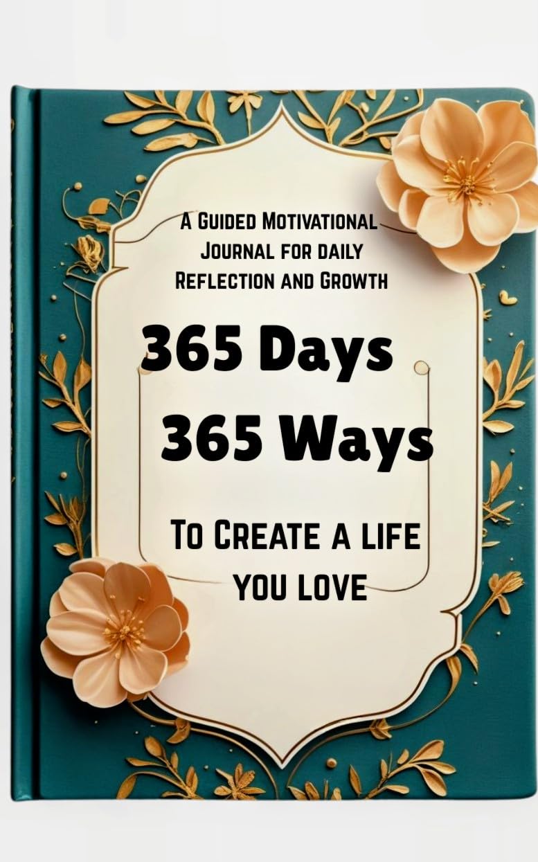365 Days 365 Ways Guided Motivational Journal, Navy Blue Hardcover, Daily Reflection and Personal Growth Planner with Monthly Themes , journal for gifting, A5 Size, 440 Pages