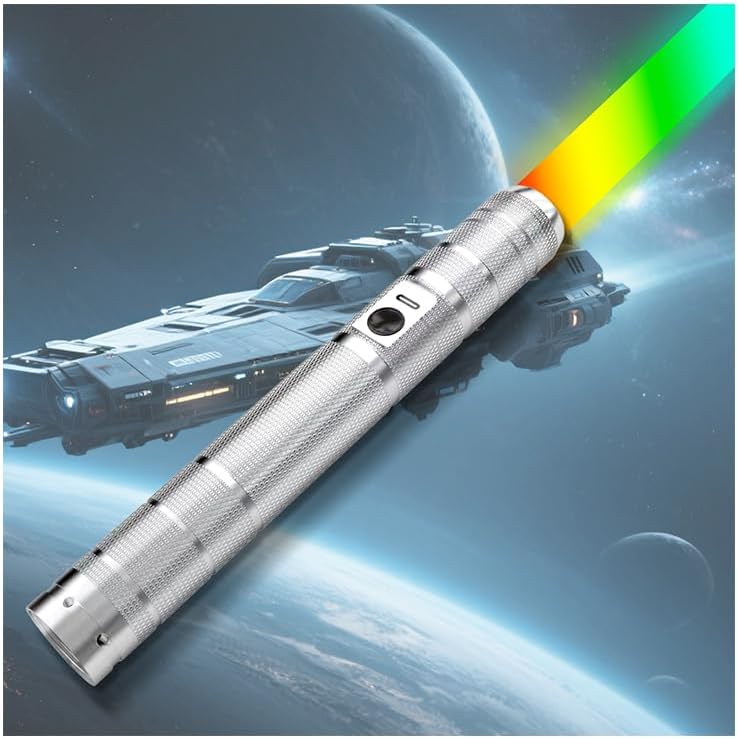 JOINBO Light Up Swords Saber with RGB Colors,Dueling Light Sword for Adults and Kids,FX Sound （Motion Sensors and Metal Hilt,Type-C Rechargeable,Halloween Xmas Toys Present,Galaxy War Fighters