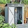 5x3 ft outdoor storage shed waterproof metal garden sheds with lockable door steel tool storage buildings shed outdoor storage house for garden backyard patio lawn trash canswhite  urban country home decor