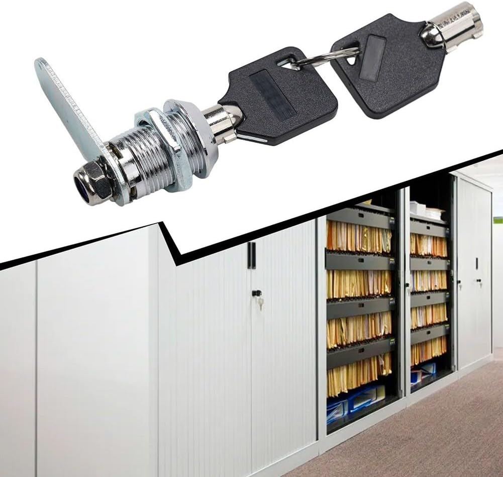 Door and Drawer Cam Lock 1620mm Length with 2 Keys for Cabinets, Mail Boxes, Tool Cabinets and Lockers Compatible with Metal Alloy Cylinder (30mm)