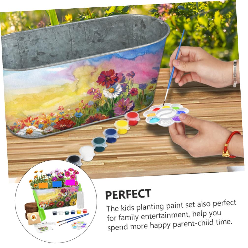 BESPORTBLE 1set Giardinaggio per Ragazzo Ragazza Kit di Piantagione Fiori con Vasi attività Educativa e Creativa per Sviluppo Motricità Fine e Famiglia