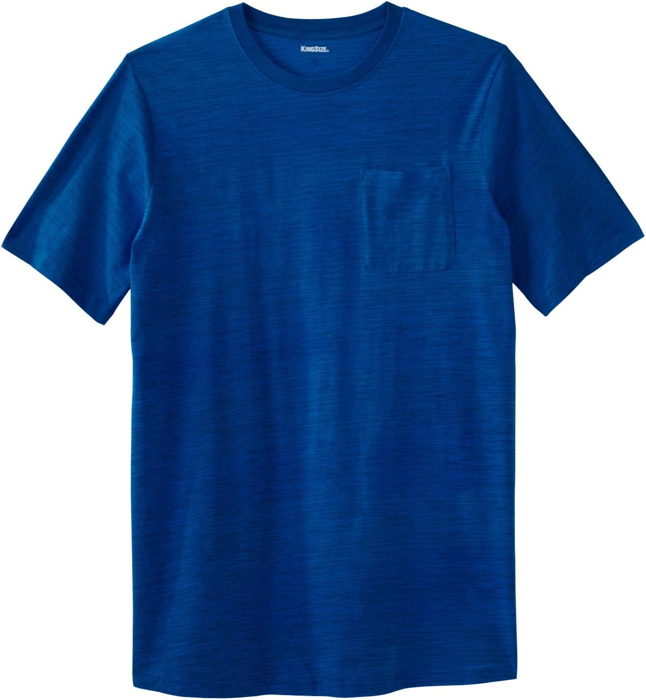KingSize Men's Big & Tall Shrink-Less Lightweight Longer-Length Crewneck Pocket T-Shirt