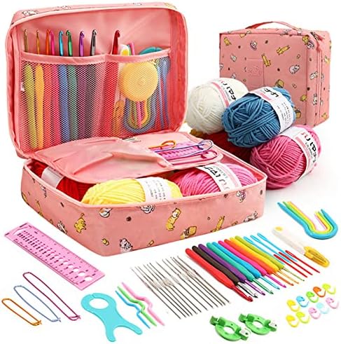 BIUZII Croet Full Kit for Beginners, Crochet kit, The Woobles Crochet Kit Beginners, Crochet Dolls Can Be as Gifts, Deliver Knitting and Crochet Supplies for Storage Bags