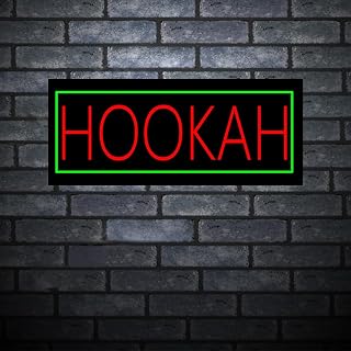 Hookah Neon Sign for Business, LED Neon Light Sign for Hookah Lounge, Business & Store Sign, Pure Acrylic Display Board with 12V Power Supply. 19” x 7.9"