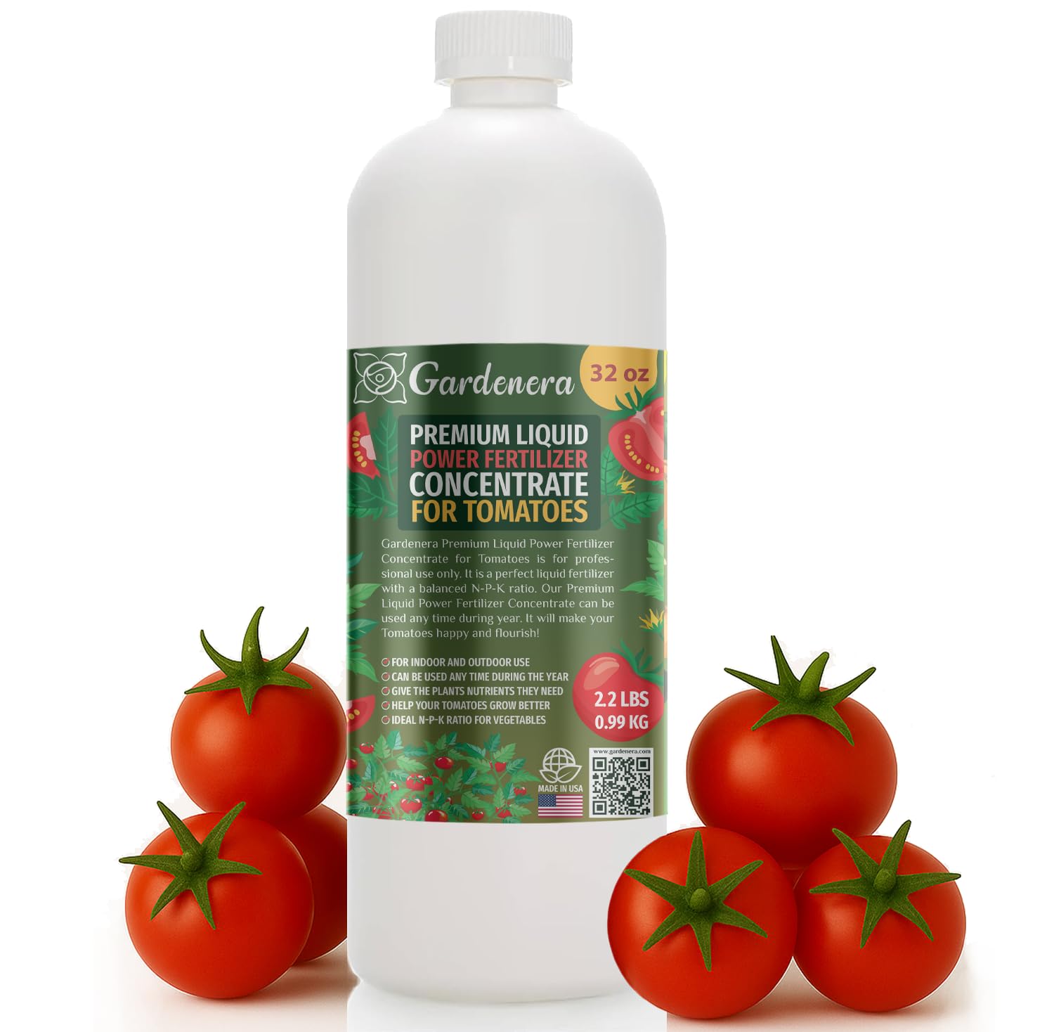 Liquid Power Tomato Fertilizer - Premium Liquid Plant Food for Tomatoes - Fast-Acting Concentrate for Growth, Strong Roots & High-Yield Harvest - 32