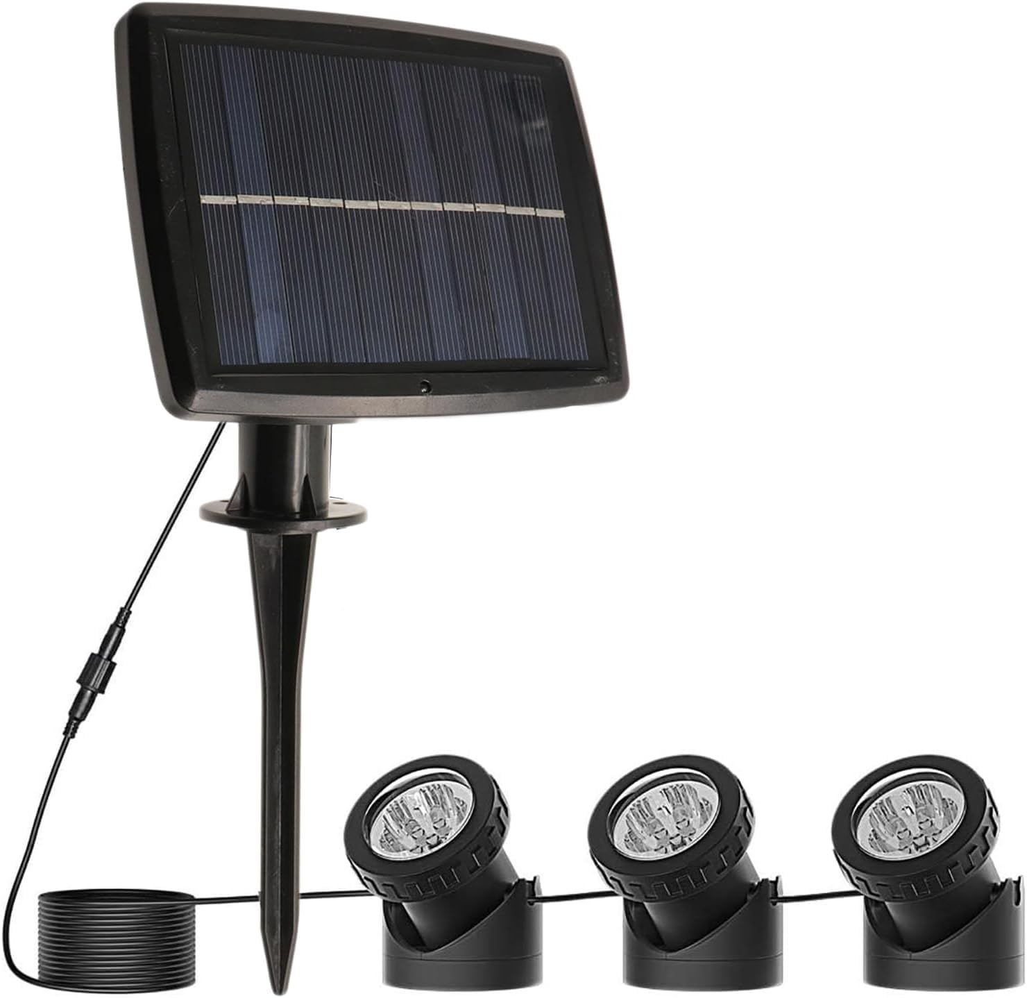 Focos de solar, LED luz solar del jardín luz de estanque, impermeable Iluminación exterior Decoración luz del paisaje para estanque de jardín piscina de acuario (Tipo 3-blanco)