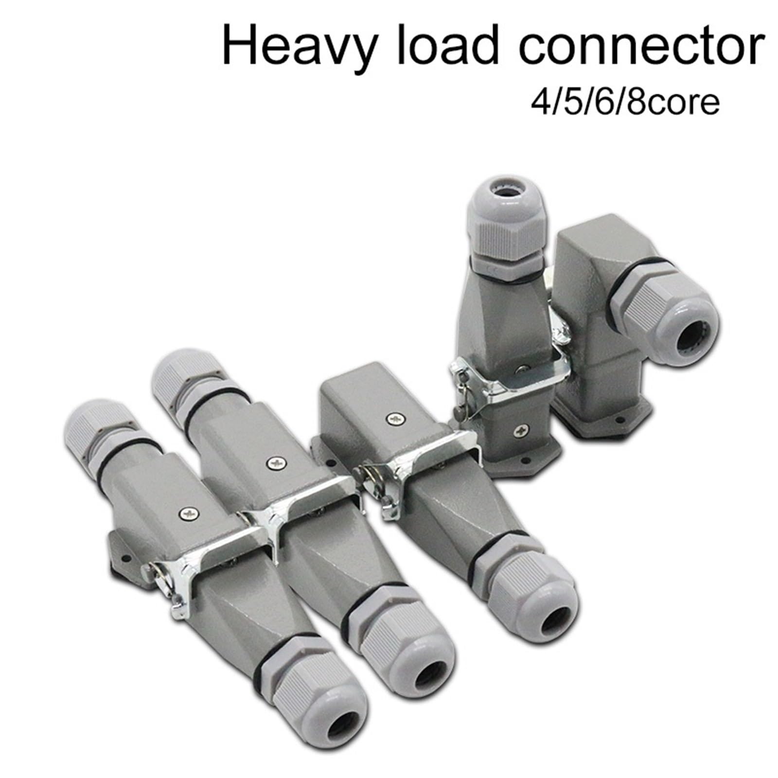 HDC-HA Rechteckiger Hochleistungsstecker, 10 A, 16 A, 4, 5, 6, 8-poliger Kern, wasserdichte Industriesteckdose(Pink)