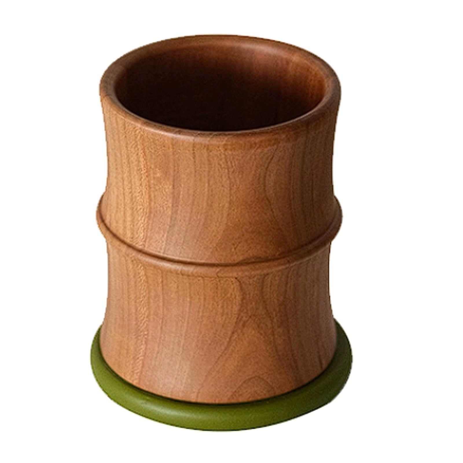 Organiseur de bureau multifonctionnel en bois avec base stable vert olive