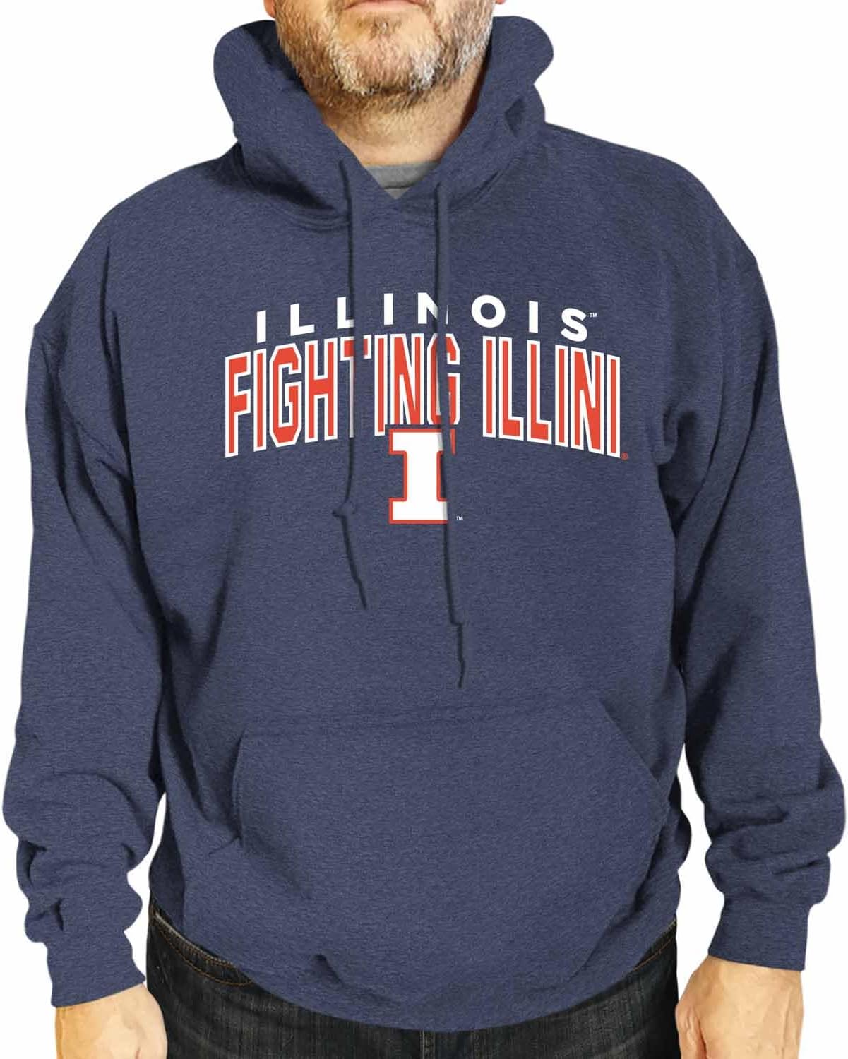 Campus Colors NCAA Adult Unisex Starting Fresh Heathered Hooded Fleece Sweatshirt, Cozy Cotton Poly Blend, Vintage Hoodie