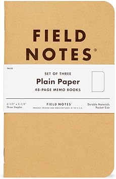 Field Notes Memo Book - Plain (Pack of 3)