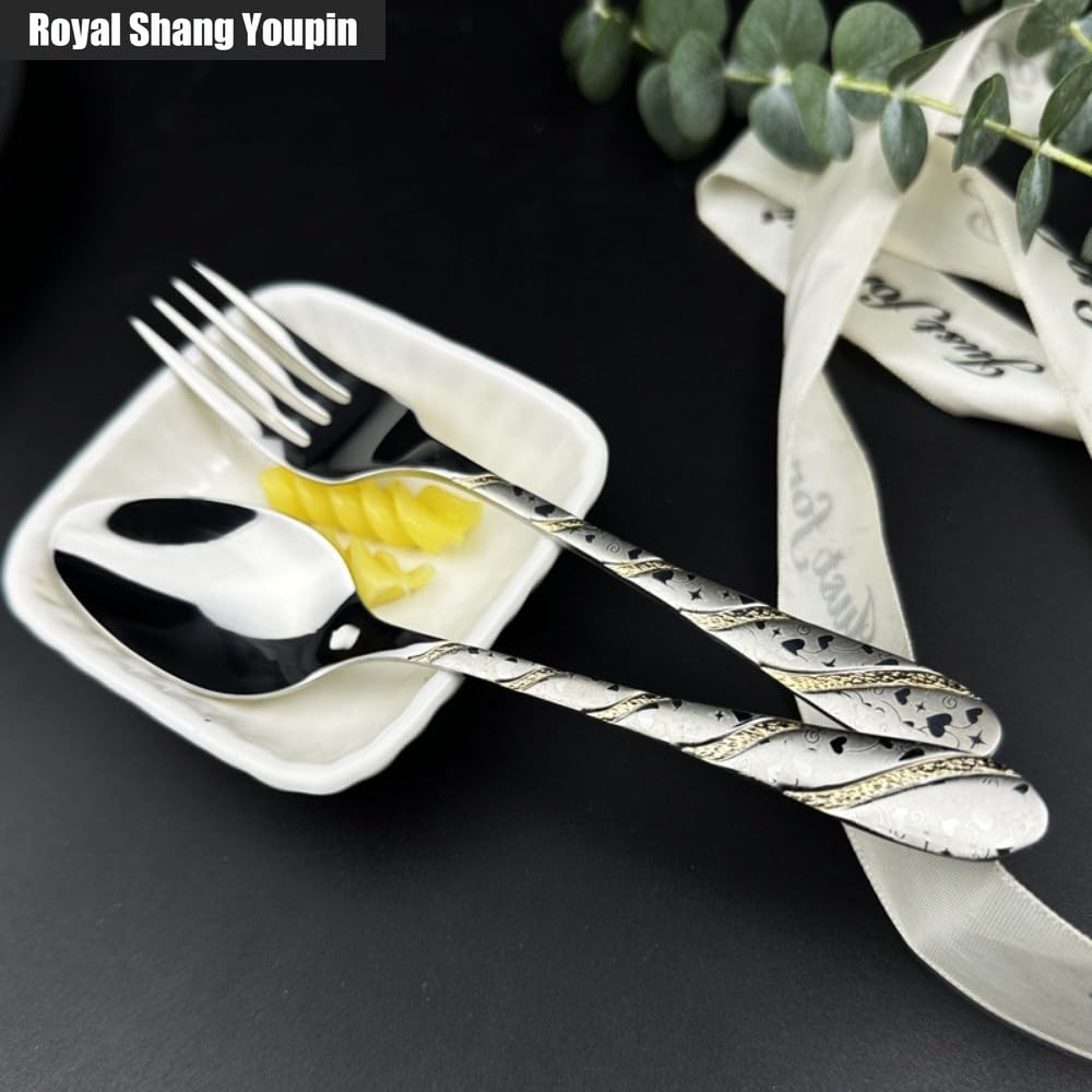 Linea Addensata Maniglia Da Cucina Posate in Acciaio Inossidabile Stoviglie Posate Set Di Posate Coltello Da Bistecca Forchetta Cucchiaio Cucchiaino (20 pezzi)