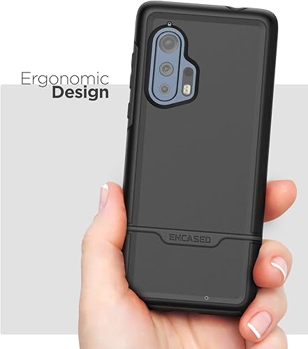 Miniatura 3 de Encased Funda resistente para Motorola Edge Plus (solo 2020) grado militar, cubierta resistente de cuerpo completo para Moto Edge + (negro)