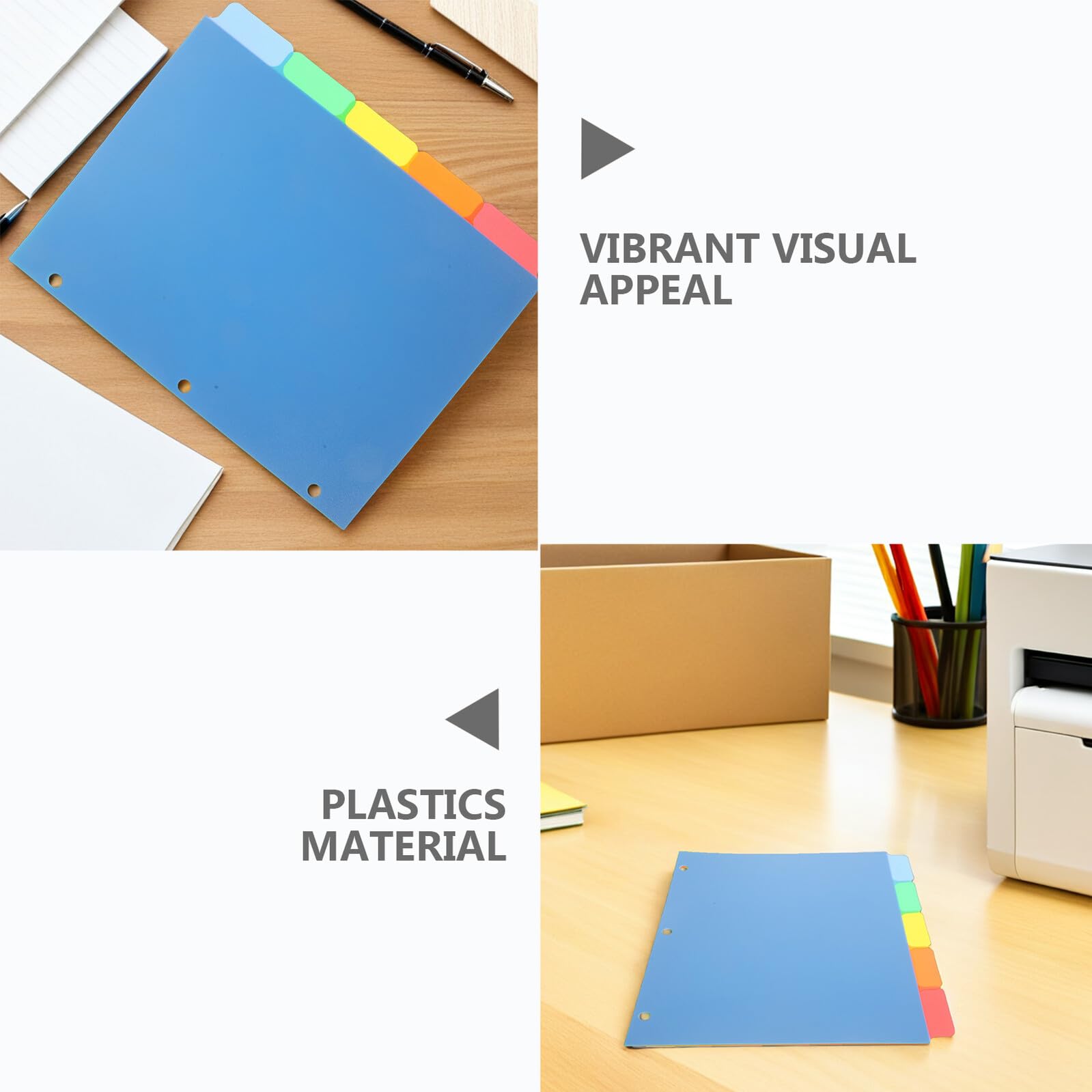 Healvian 20pezzi Divisori di Plastica per Raccoglitori ad Anelli Linguette Scrivibili per Quaderni Separatore di Pagine Vuote per Archiviazione Scuola Ufficio e Casa