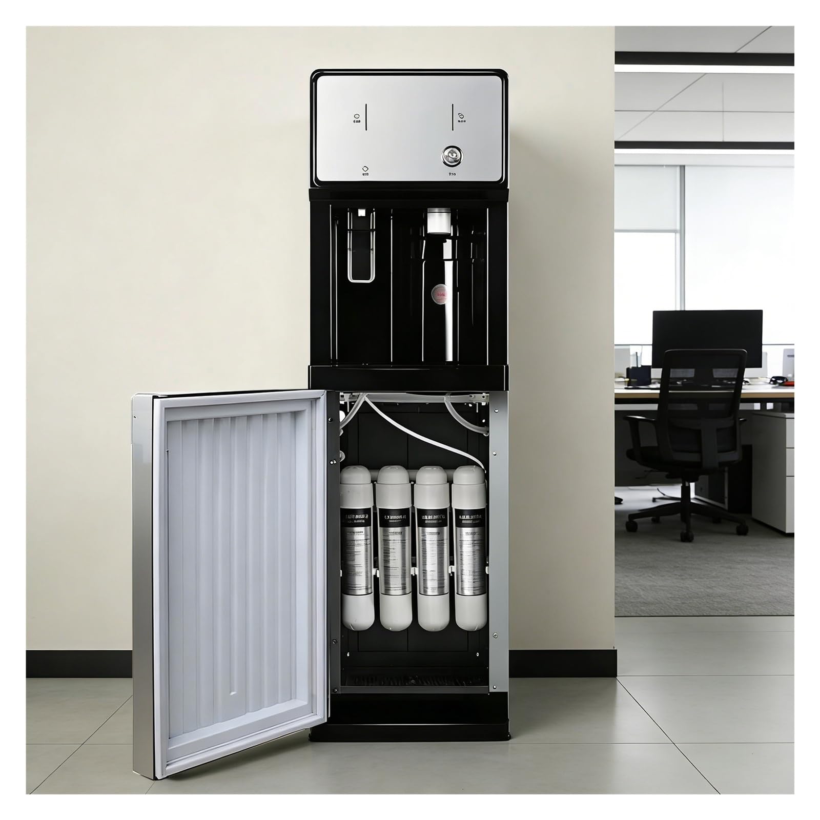 Di filtrazione dell'acqua Erogatore d'acqua a colonna, autonomo e collegato alla rete idrica Acqua calda a temperatura ambiente refrigeratore senza boccioni, facile da pulire Ideale per hotel