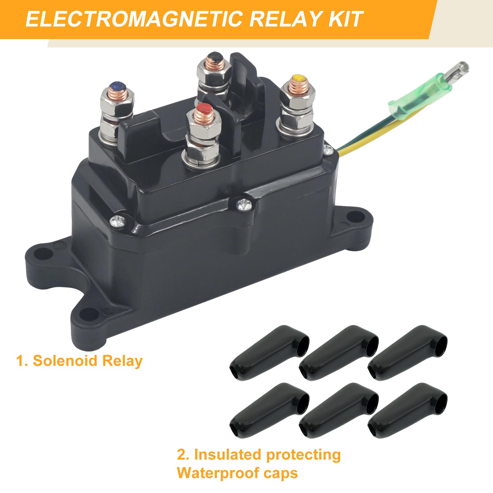 Verricello Solenoide Relè Contattore 12V 250A Verricello Interruttore per Avviso # 2875714/63070 / 74900 ATV UTV 1500-5000 LB