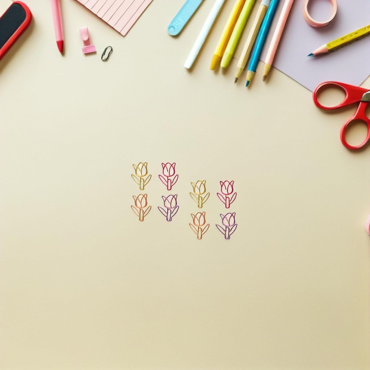 80pcs Flower Shaped Paper Clips Iron Decorative for File Organization image 4