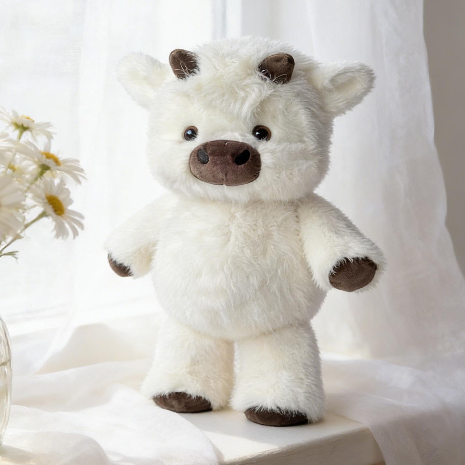 Peluche Vache 45 Cm – Ultra Douce – Pour Bébé, Enfant Ou Déco – Coussin Anti-stress