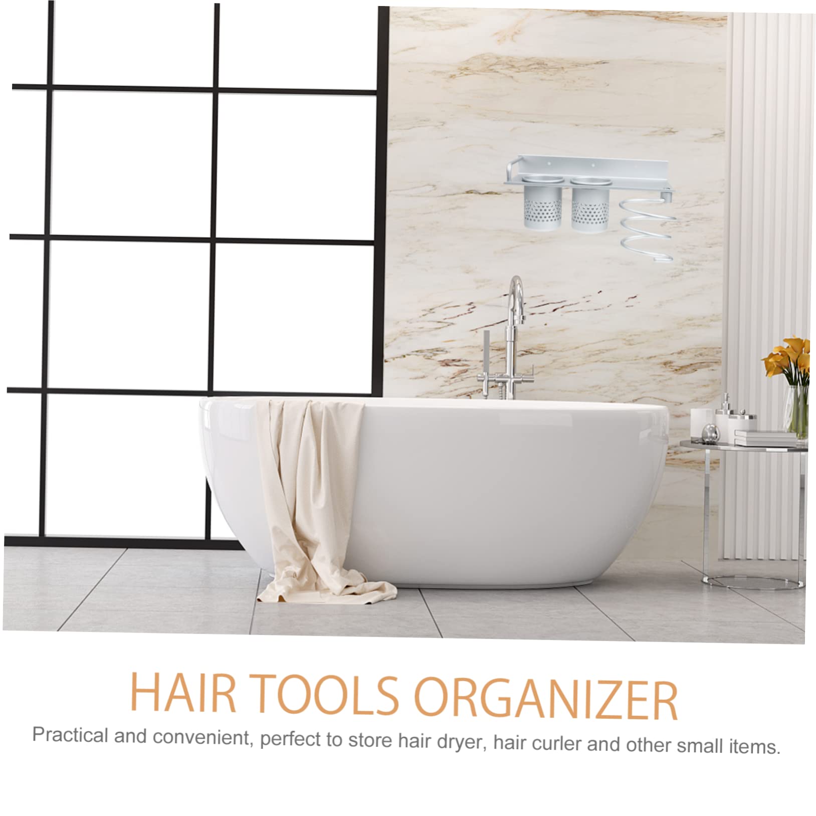 Soporte para Secador de Pelo de Pared sin Perforaciones Organizador de Herramientas Cabello Capacidad Alta Diseño Práctico para Baño y Dormitorio